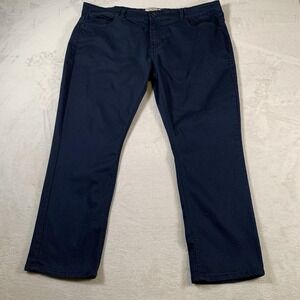 Hudson & Barrow Pants Mens 42x30 Navy Blue Stretch Casual Chino Flat‎ Front